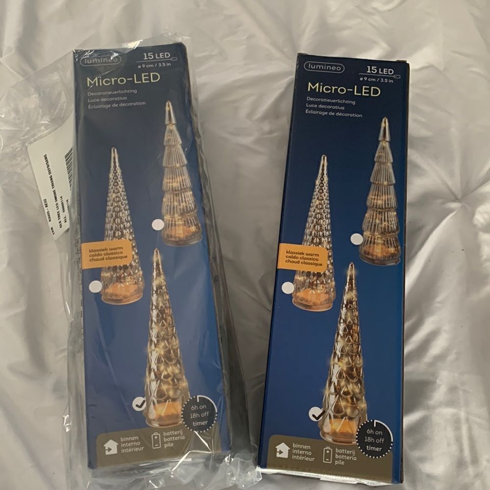 2 NIB Anthropologie LED Christmas tree lamps